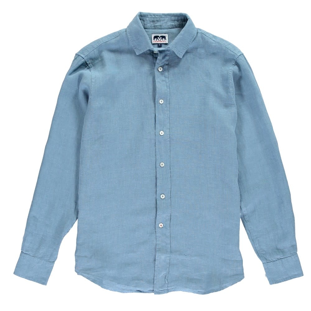 Love Brand and Co Classic Linen Shirt - French Blue - Oliver Brown