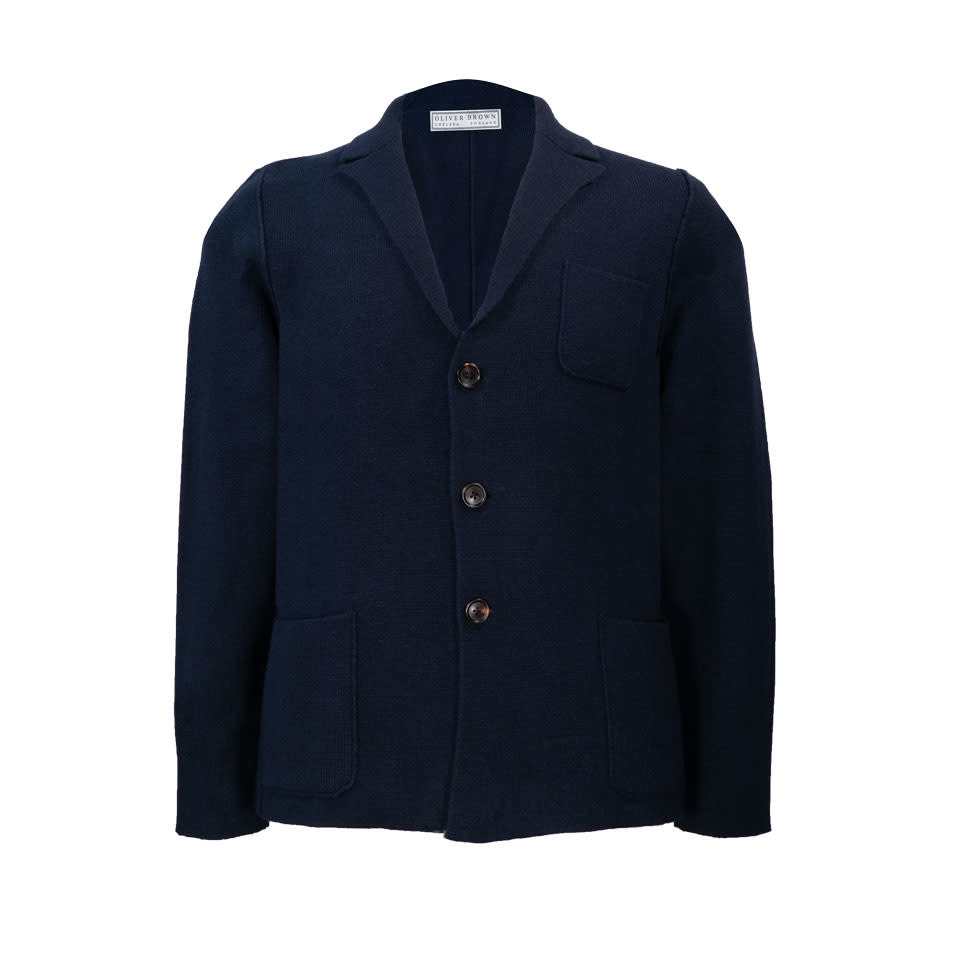 navy knitted jacket