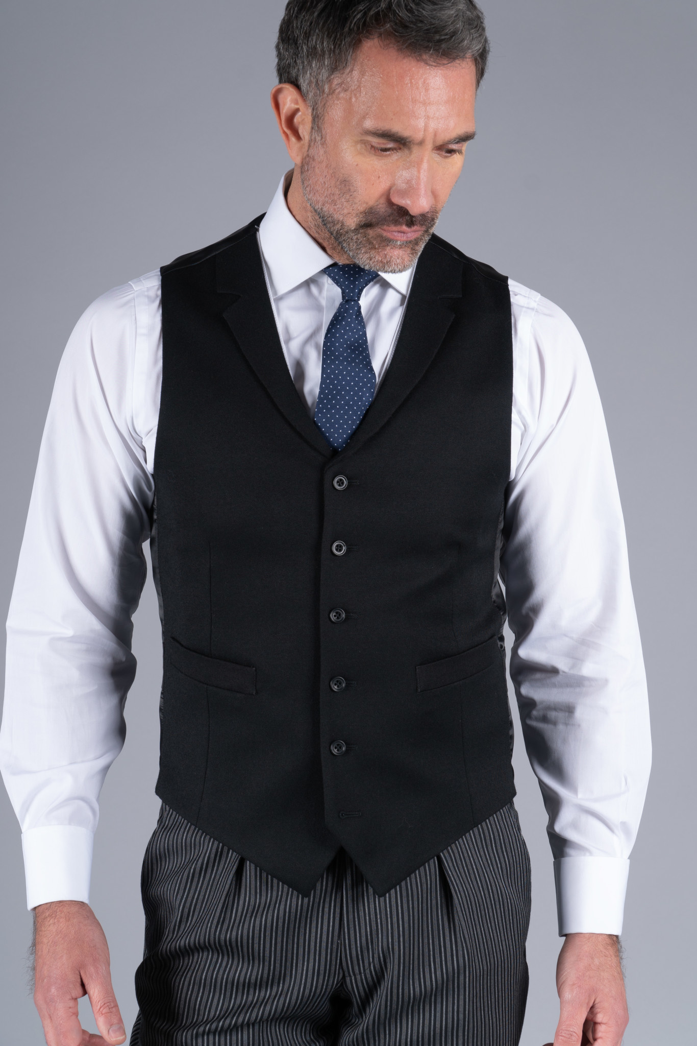 Oliver Brown Single Breasted Morning Waistcoat - Black - Oliver Brown