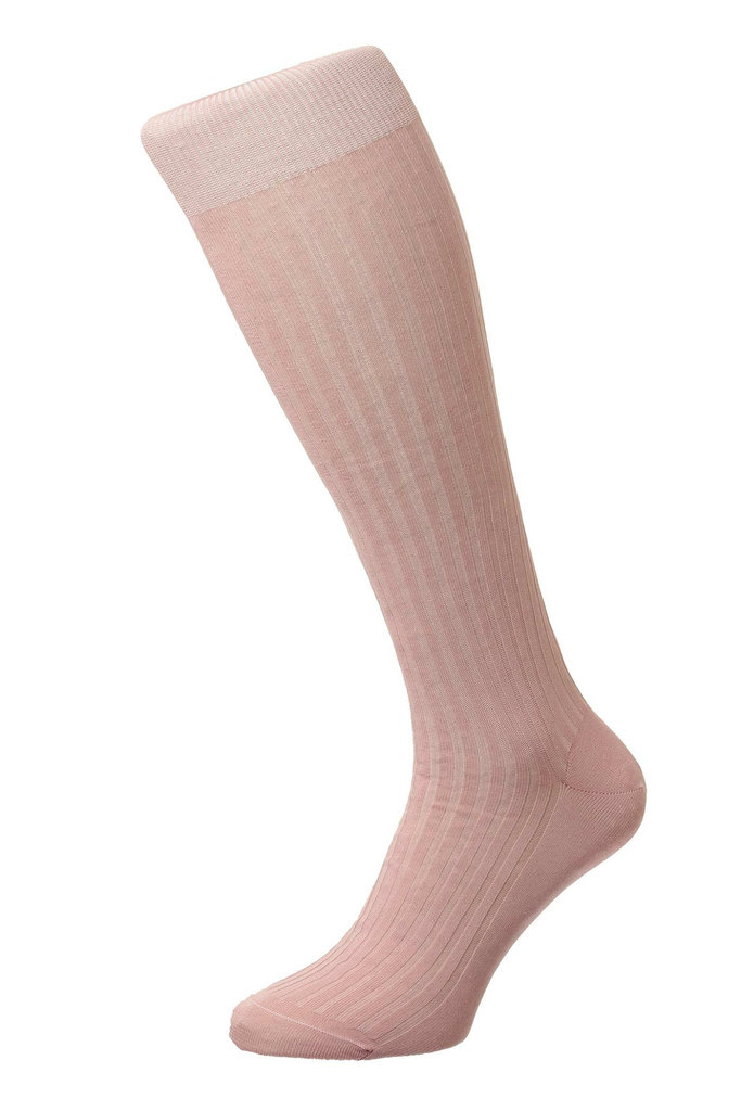 Long Pantherella Cotton Socks - Dusty Pink
