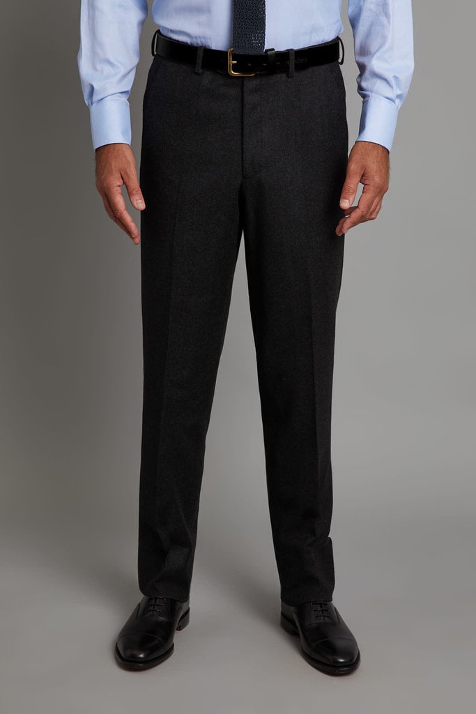 Pleated Suit Trousers - Grey Flannel