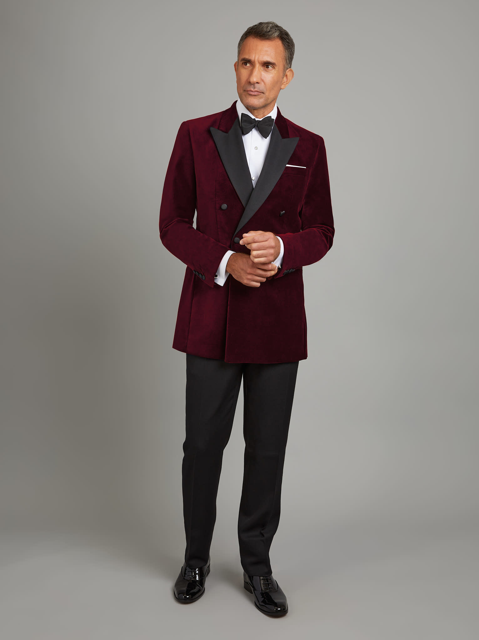 Oliver Brown Beaufort Smoking Jacket - Burgundy - Oliver Brown