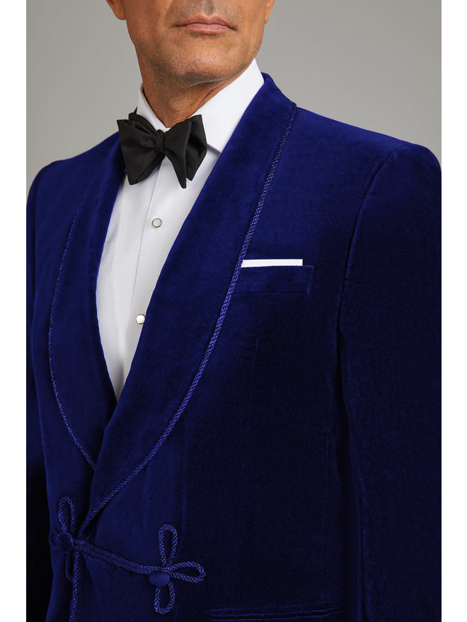 navy blue smoking jacket