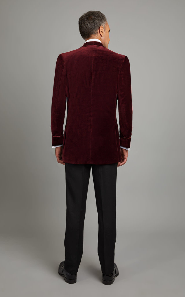 Oliver Brown Caversham Smoking Jacket - Burgundy - Oliver Brown