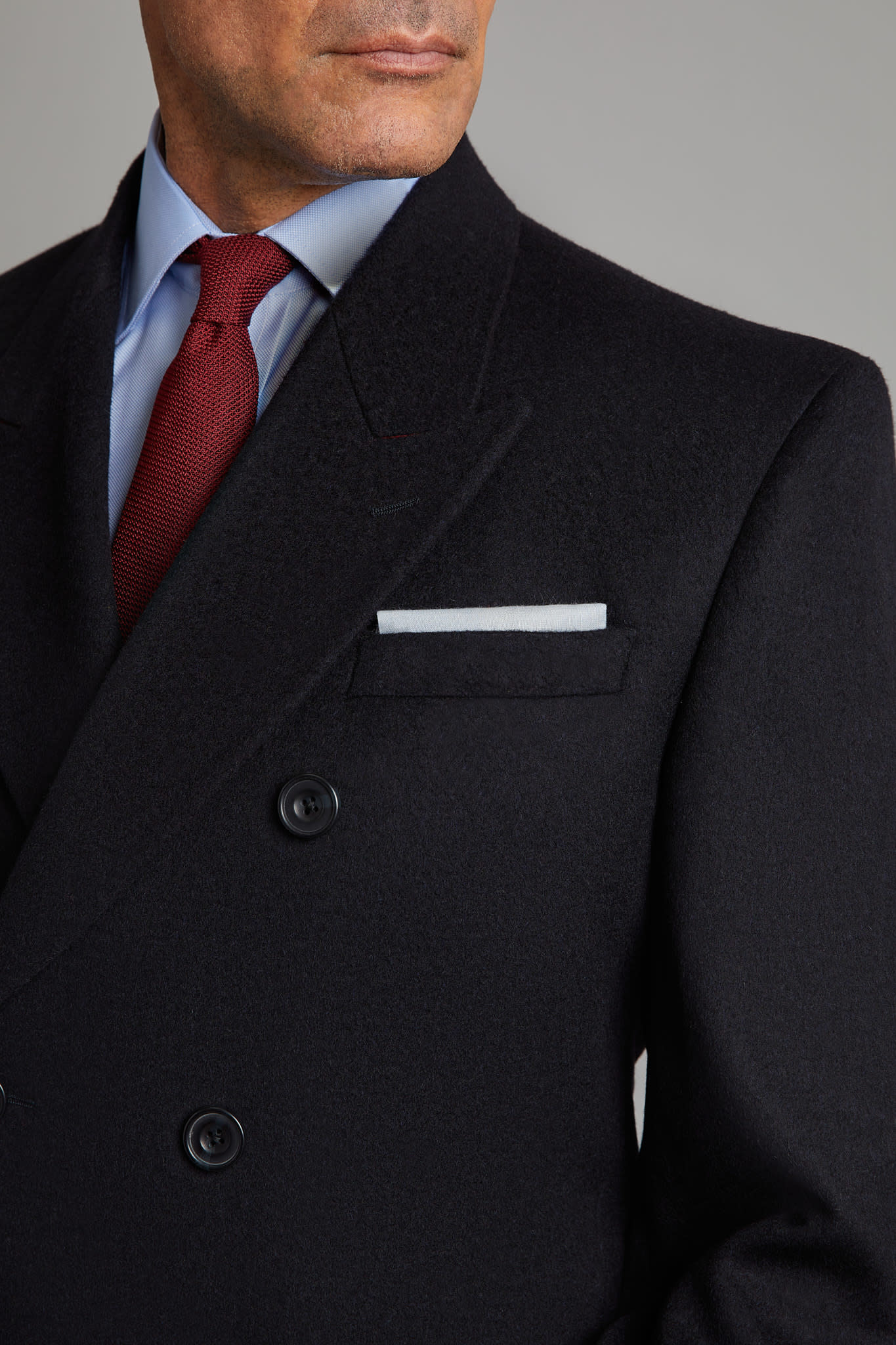 navy double breasted overcoat