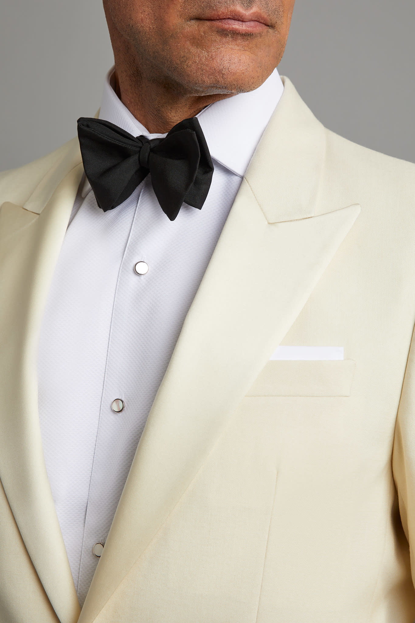 black jacket white collar