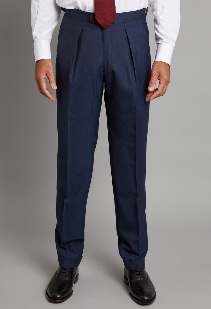 Oliver Brown City Suit Trousers, Plain - Air Force Blue - Oliver Brown