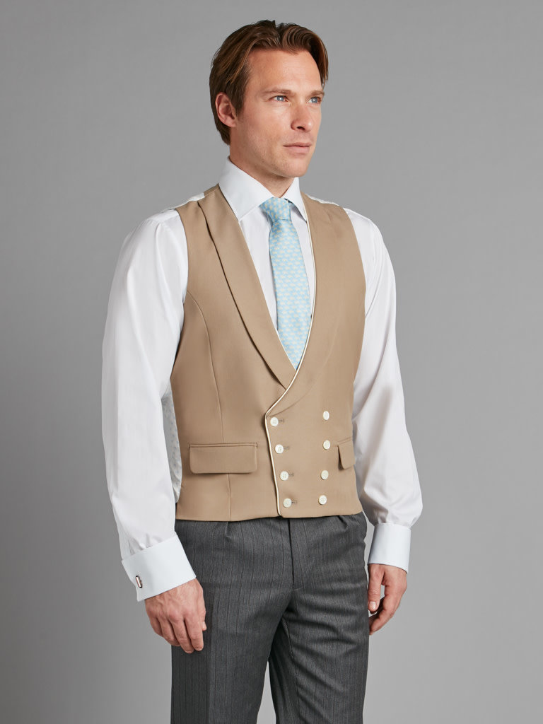 Buff double breasted waistcoat Outlet