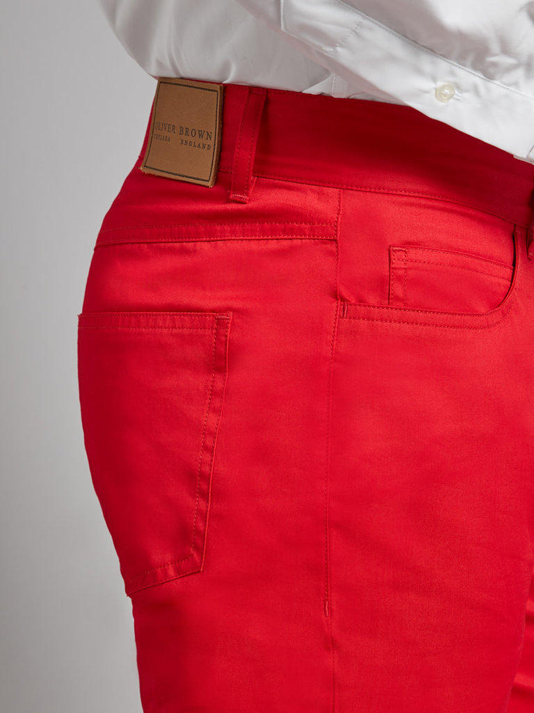 Lightweight Cotton Jeans - Red