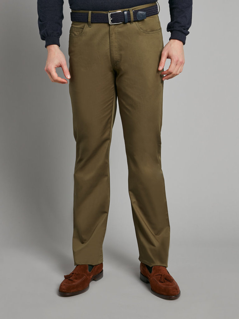 Oliver Brown Lightweight Cotton Jeans Olive Oliver Brown