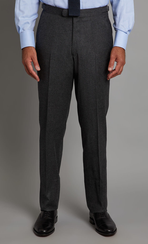 Flat Front Suit Trousers - Grey Cashmere Blend
