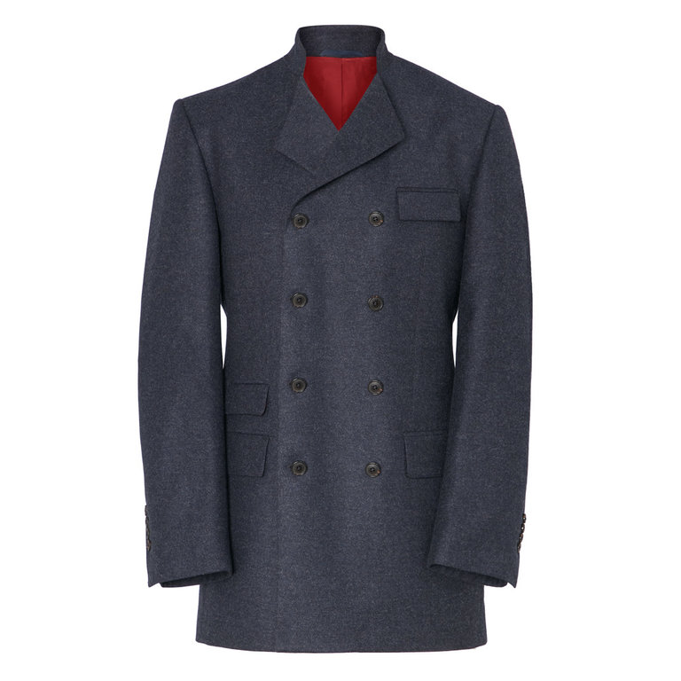 Double Breasted Trachten Jacket - Cashmere Blend Navy
