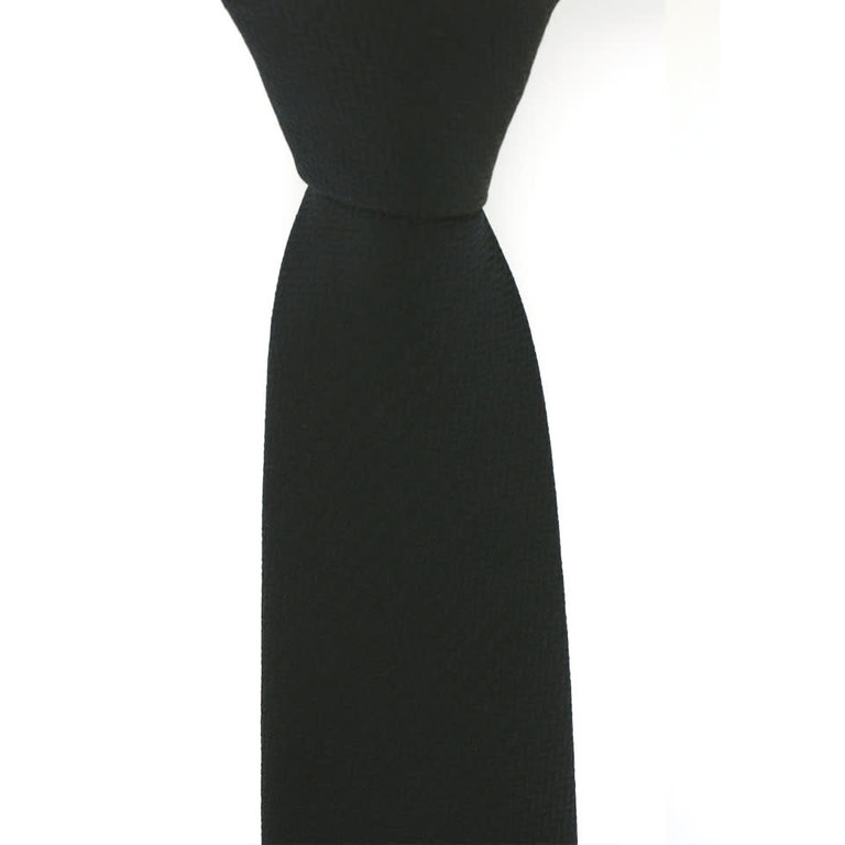 Woven Silk Tie, Herringbone - Black