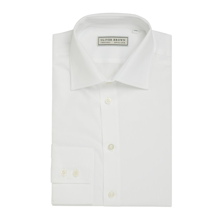 Fitted City Shirt - Herringbone White