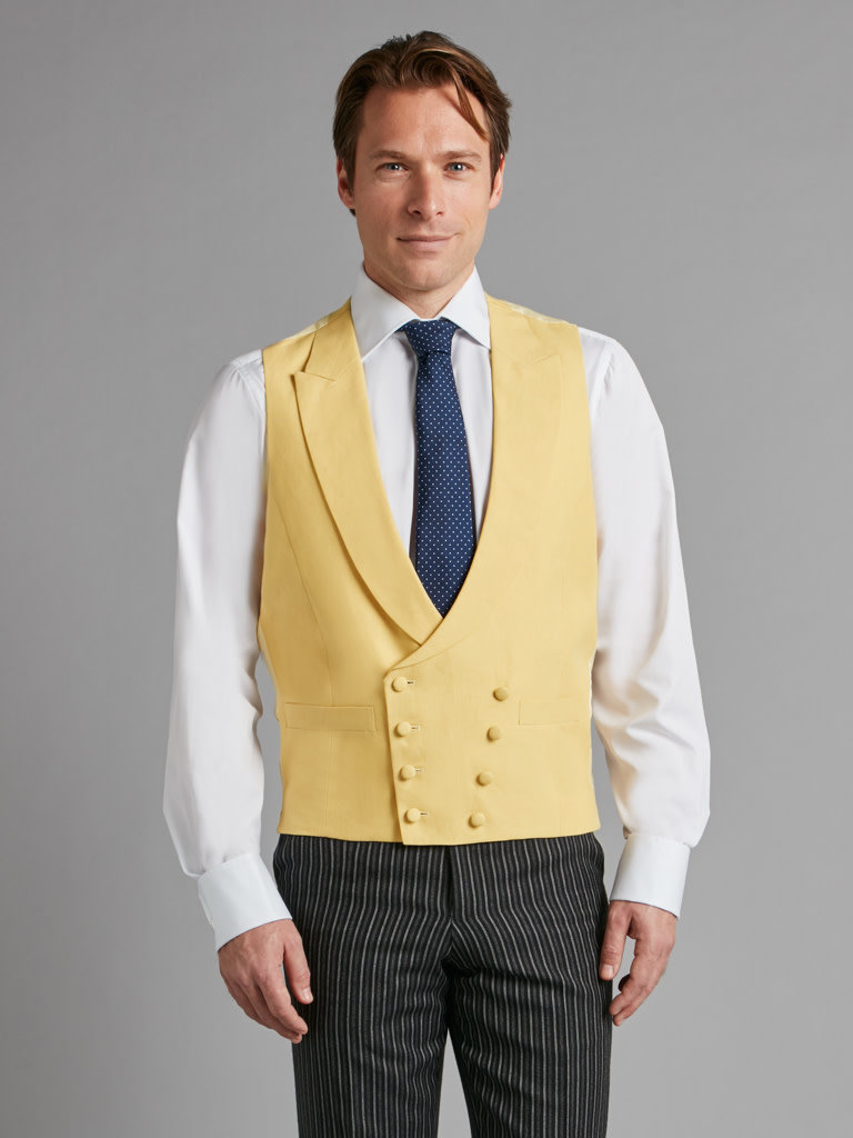 Double Breasted Wool Waistcoat - Yellow