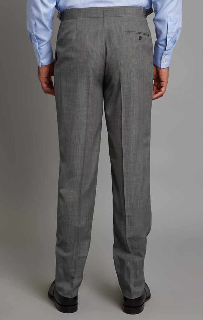 Pleated Suit Trousers- Grey Pick and Pick