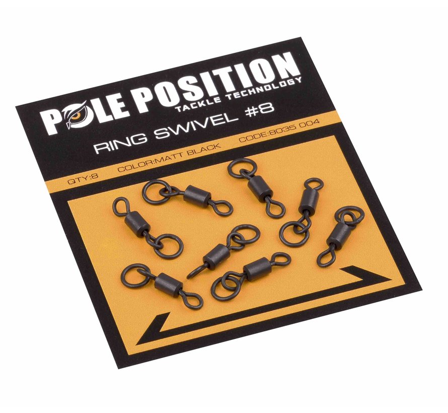 Black Ring Swivel (Size 8) (8stuks)
