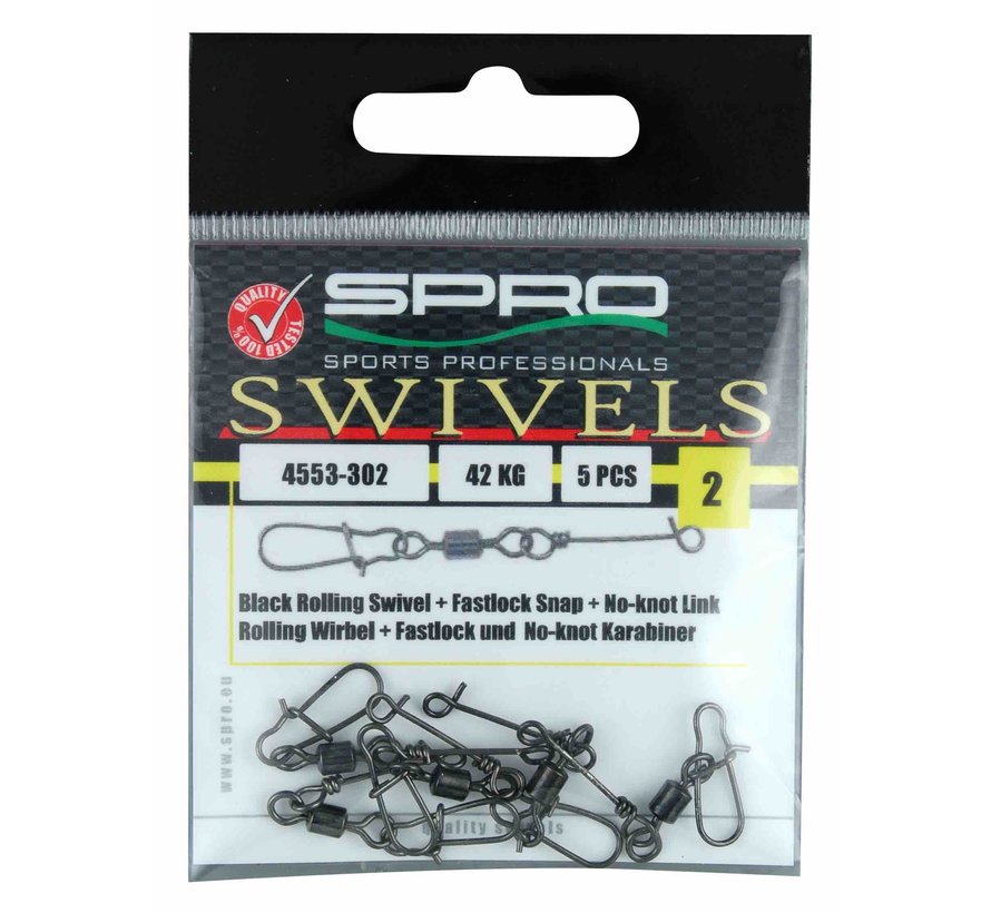 Rolling Swivel + No-Knot Fast Lock (20stuks)