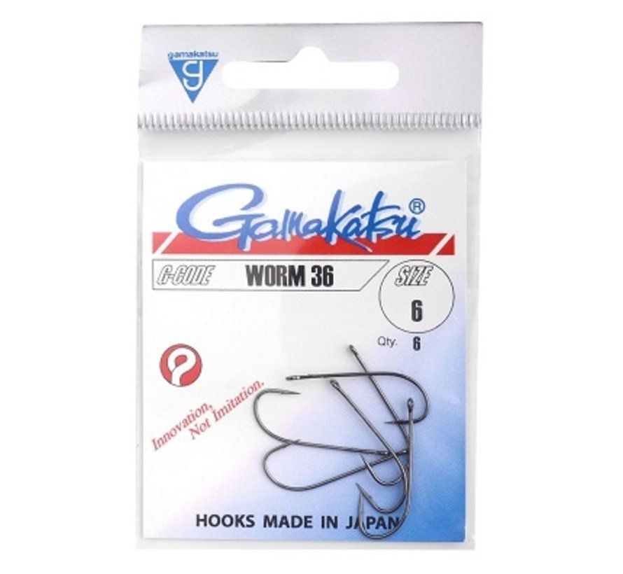 GAMAKATSU Worm 36 Hooks - NS Black