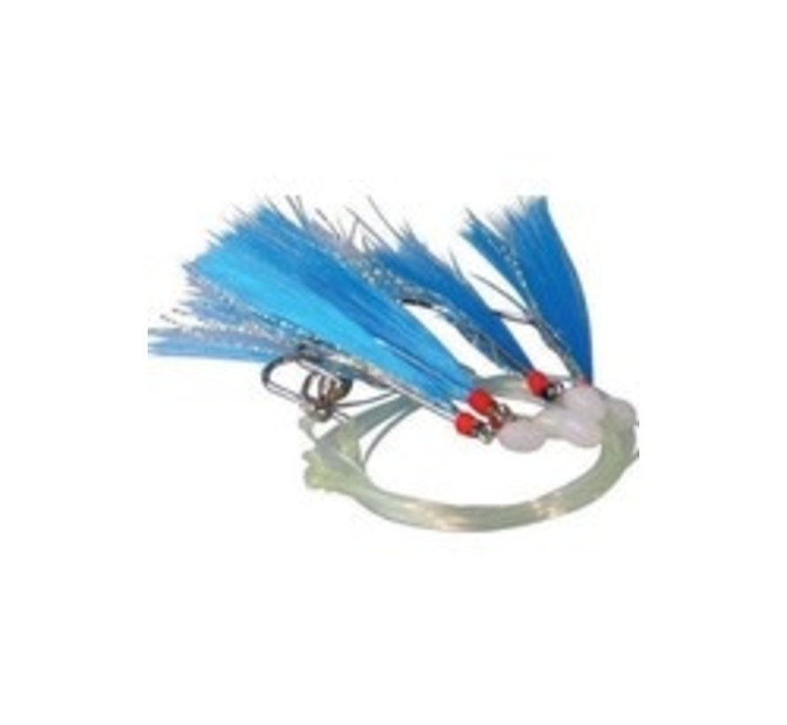 Makreel Onderlijn 5 Haken Blue Glitter