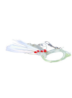 Makreel onderlijn 5 haken White Glitter