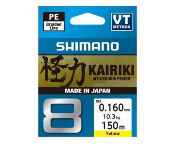 SHIMANO Line Kairiki 8 Yellow - Gevlochten Lijn (150m)