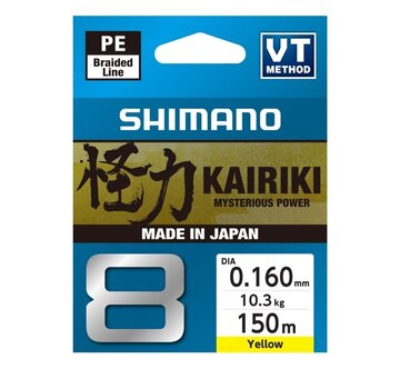 SHIMANO Line Kairiki 8 Yellow - Gevlochten Lijn (150m)