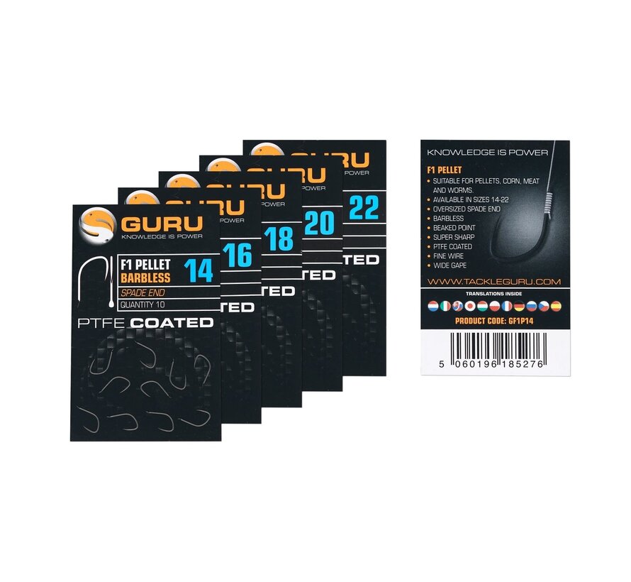 F1 Pellet Hook (Barbless/Spade End) (10stuks)