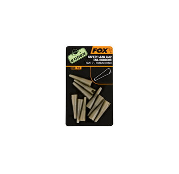 FOX Lead Clip Tail Rubbers Khaki (size 7) (10stuks)