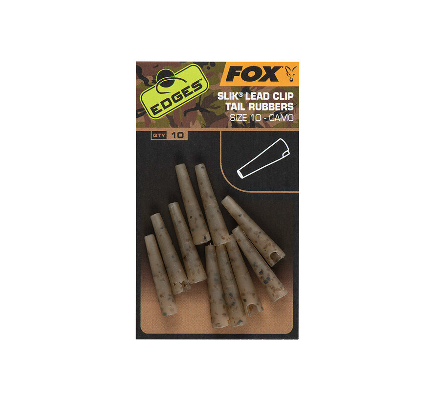 Slik Lead Clip Tail Rubber Khaki (size 10) (10stuks)