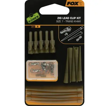 FOX Zig Lead Clip Kit Trans Khaki (5stuks)
