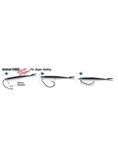 Gamakatsu GAMAKATSU WORM EWG HOOKS SIL STOPPER BLACK