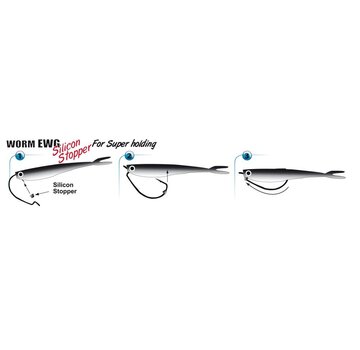 Gamakatsu GAMAKATSU WORM EWG HOOKS SIL STOPPER BLACK