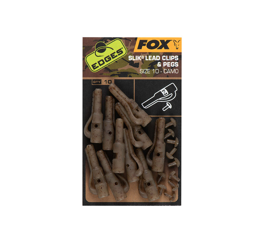 Edges Camo Slik Lead Clip + Pegs (size 10) (10stuks)