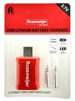 ROZEMEIJER Usb Lithium Battery Charger Incl. 2stuks Oplaadbare Batterijen