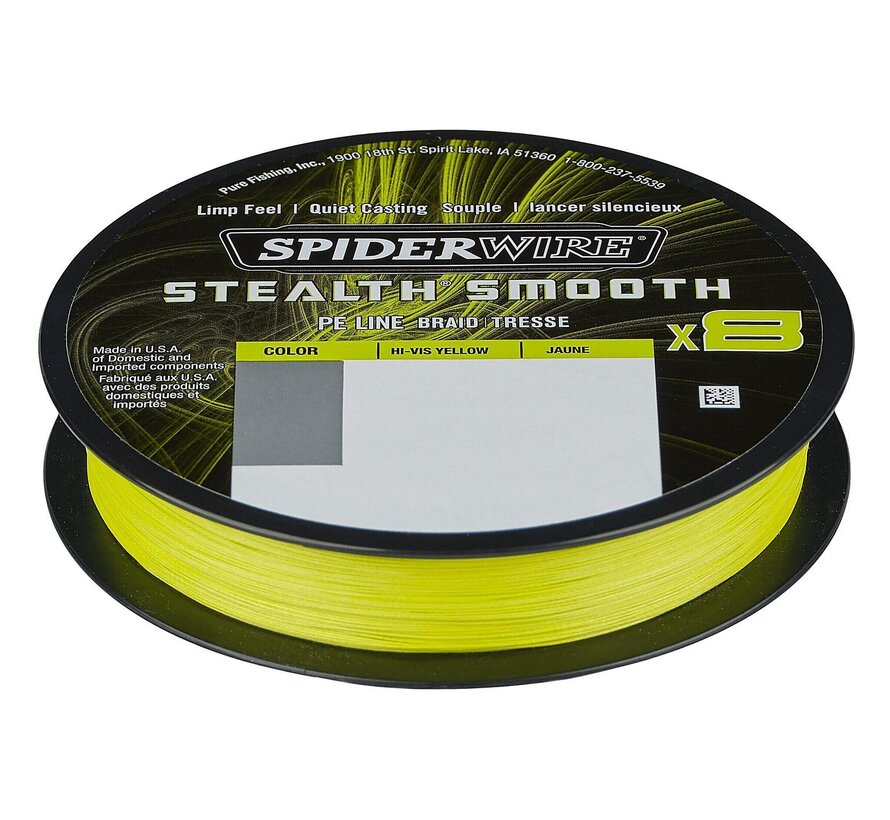 Stealth Smooth 8 Hi-Vis Yellow - Gevlochten Lijn (150m)