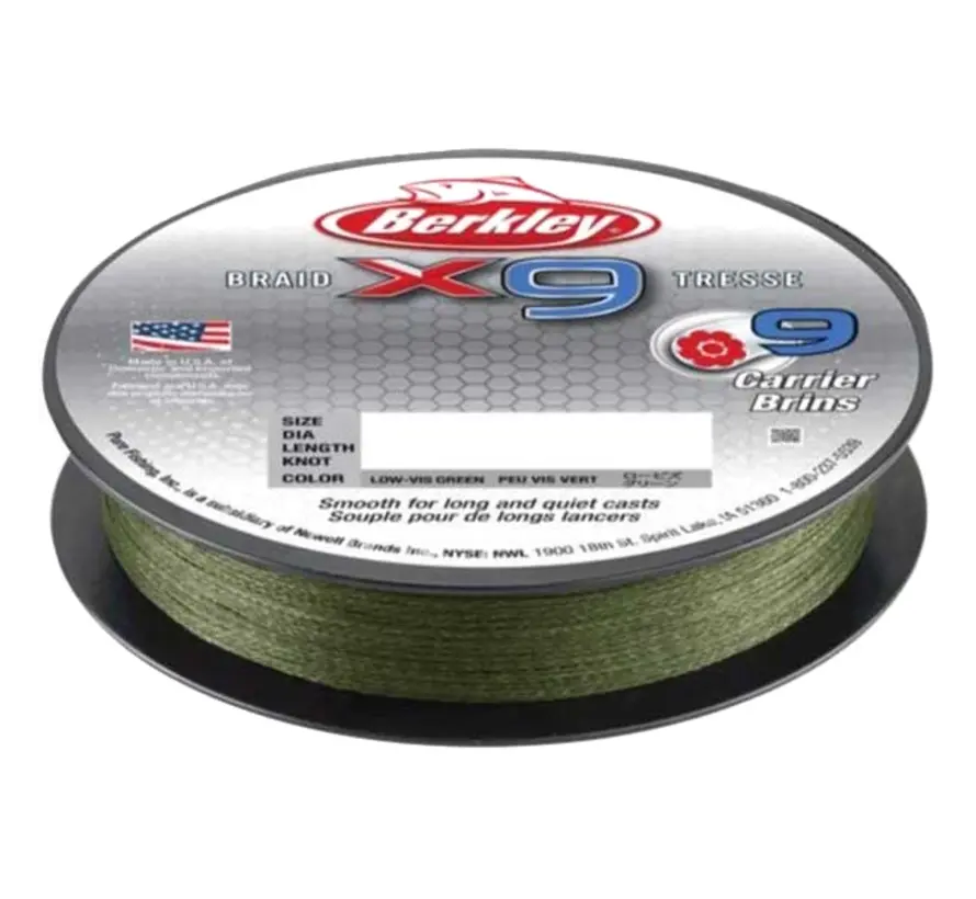 X9 Low Vis Green - Gevlochten Lijn (150m)