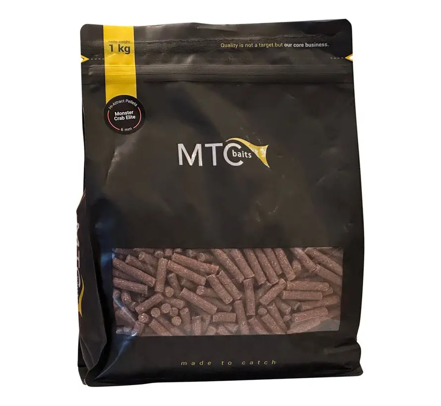 MTC BAITS Pellet Hi-Attract Monster Crabe Elite - 1 Kg 6 Mm