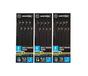 MATRIX MXC-3 Bait Band Rigs Barbless 10cm (8stuks)