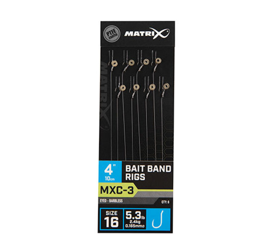 MXC-3 Bait Band Rigs Barbless 10cm (8stuks)