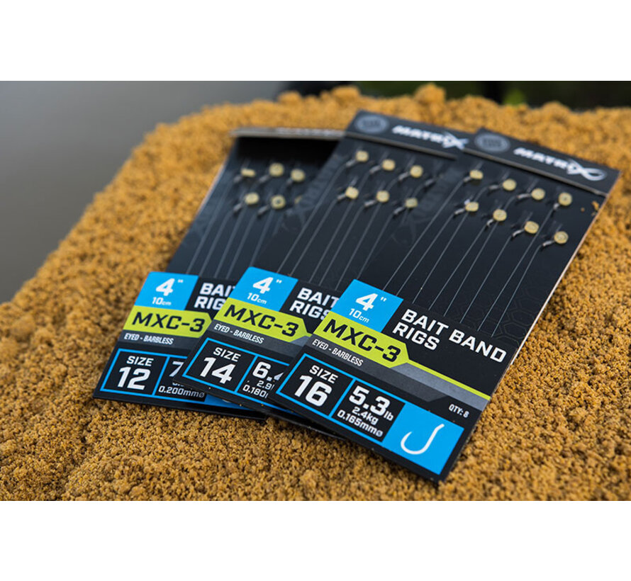 MXC-3 Bait Band Rigs Barbless 10cm (8stuks)