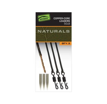 FOX Edges Naturals Copper-Core Leaders (3stuks)