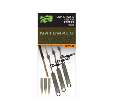 FOX Edges Naturals Copper-Core Heli Rig Leaders (3stuks) 50lb