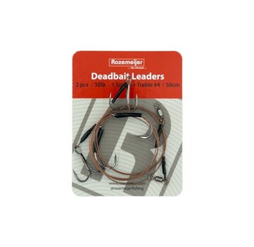 ROZEMEIJER Deadbait Leaders 1x single + treble (50cm) (2stuks)
