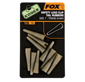 FOX Lead Clip Tail Rubbers Khaki (size 7) (10stuks)