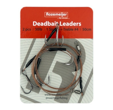 ROZEMEIJER Doodaas Onderlijn 1 Enkele Haak + Dreg (50cm) (2stuks)