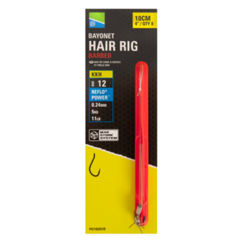 PRESTON KKH Bayonet Hair Rigs 4"/10cm (8stuks)