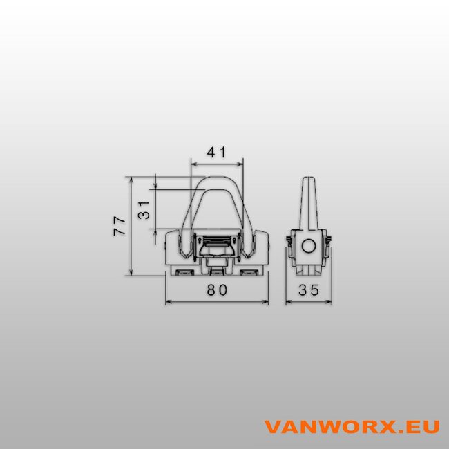 KERL 1000 Stud fitting voor bindrail dubbel