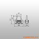 Stud fitting voor bindrail dubbel Stud fitting voor bindrail dubbel