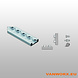 Bindrails Aluminium light rechthoekig Bindrails Aluminium light rechthoekig